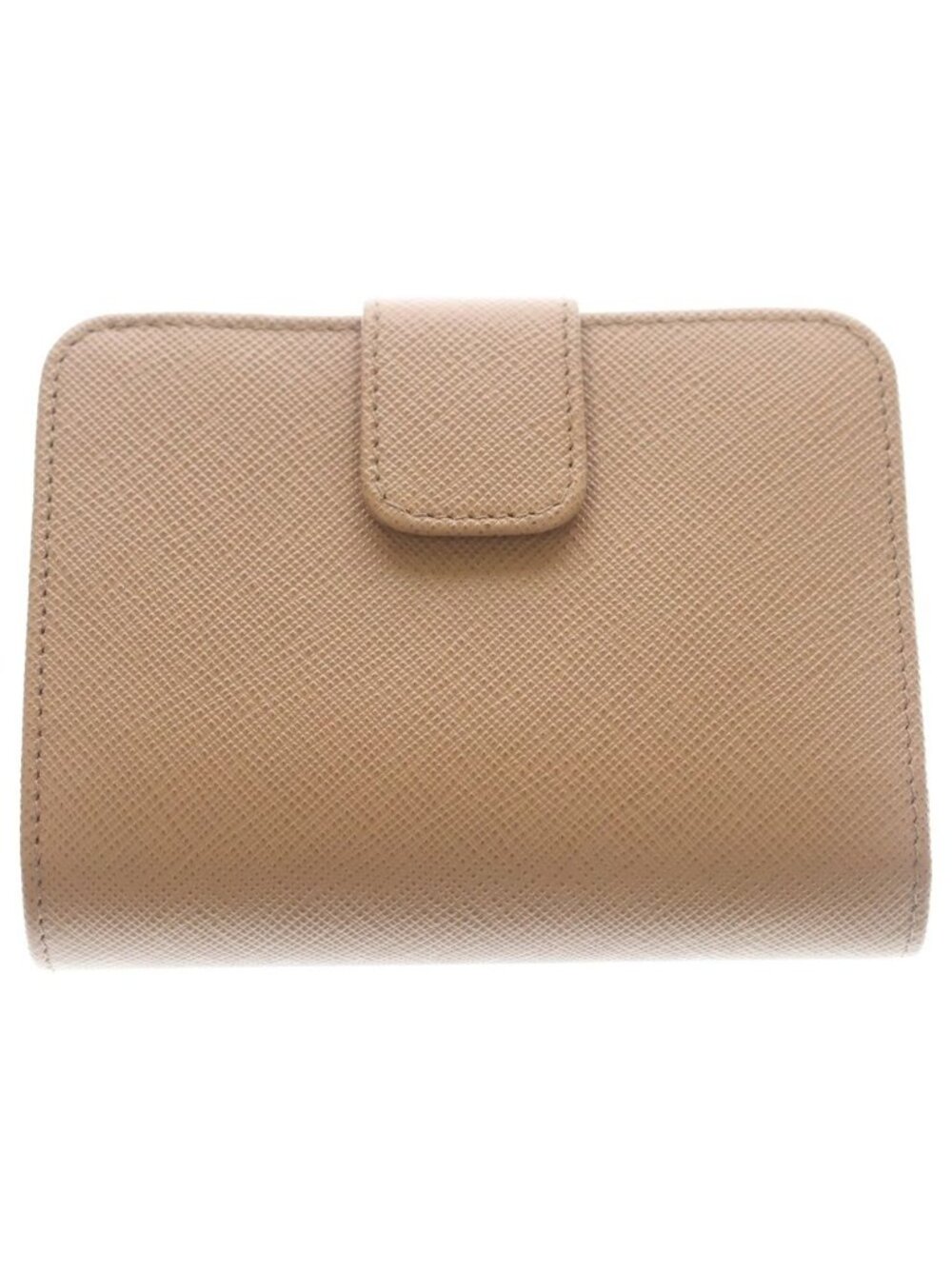 Prada Saffiano Compact Wallet Bifold Coin Case Leather Pink Beige Gold - Picture 2 of 6